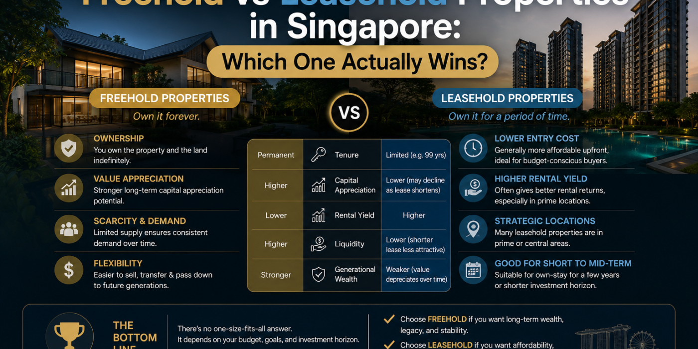 Freehold vs Leasehold Properties in Singapore